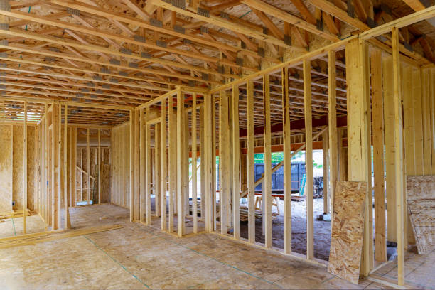 istock Framing beam of new house under construction home framing 1290098009