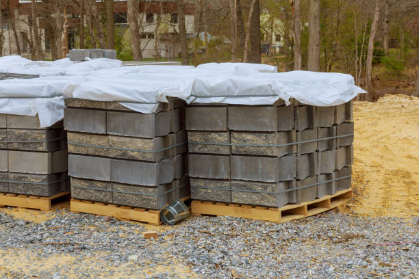 istock Industrial cement blocks for use in building construction unfinished construction site 1290098022