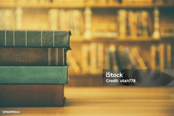 Stack Of Old Books Stock Photo - Download Image Now - Old Book, Bookshelf, Stack