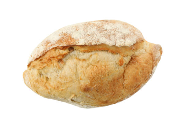 istock Fresh baked bread isolated on white background 1290100204