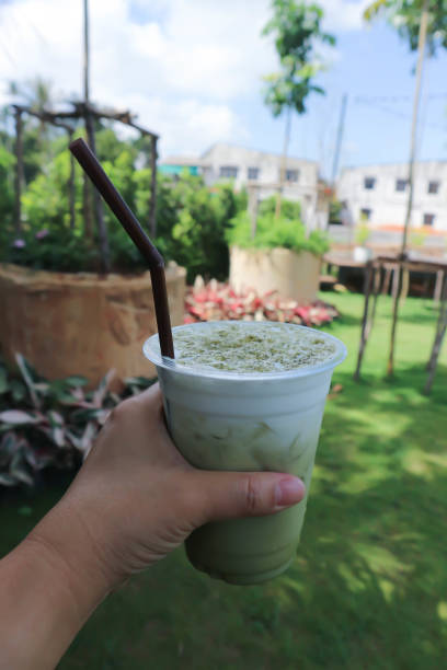 istock green tea,  milk green tea or iced matcha latte 1290101310