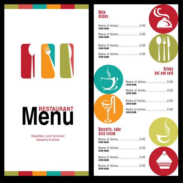 ilustraciones, imágenes clip art, dibujos animados e iconos de stock de concepto de dibujo de una línea para un menú de restaurante. arte de línea continua de cuchillo, tenedor, plato, sartén, cuchara, rallador, cucharón, ilustración de material de rodillos - rolling fork