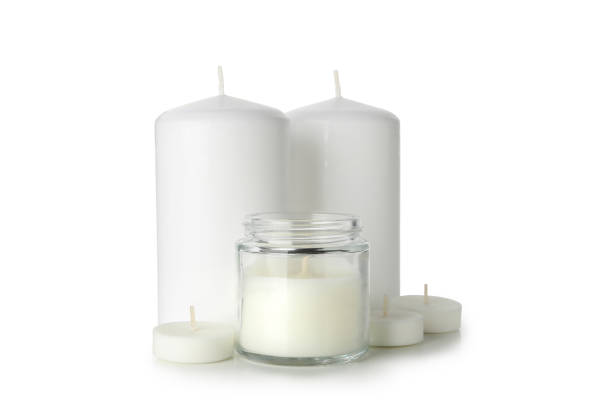 istock Scented candles for relax isolated on white background 1290101317