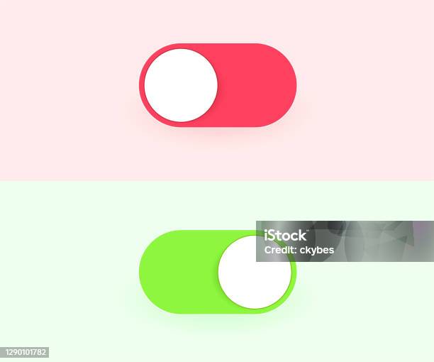 On And Off Toggle Switch Buttons Modern Devices User Interface Vector ...