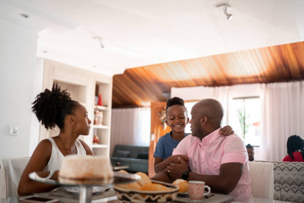 istock Family having breakfast together at home 1290105592