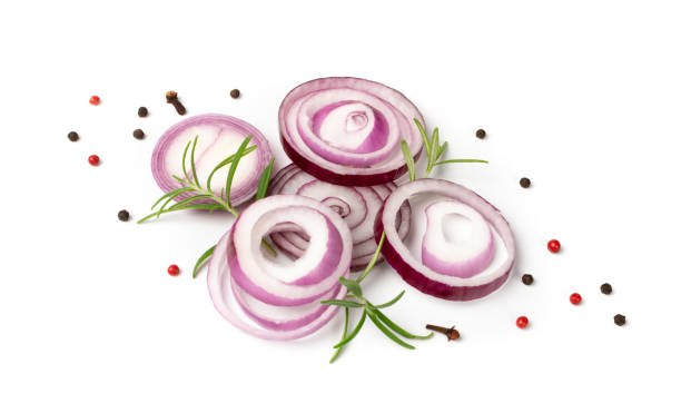 istock Sliced Red Onion or Purple Onion Rings Isolated 1290113194