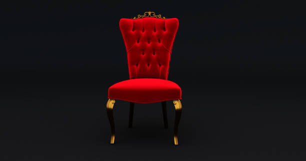 istock red Chair King isolated on black background, vip concept 1290114319