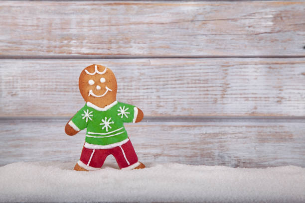 Christmas abstract background with gingerbread man