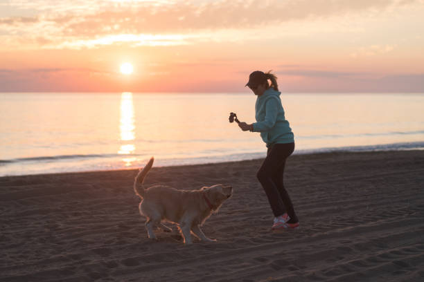 istock Playing with my dog at the beach. 1290122910