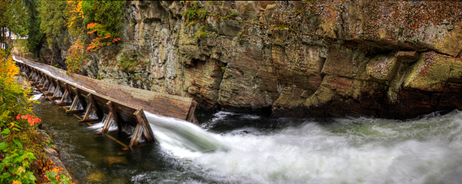 A Panorama of Log Chute in Ontario, Canada