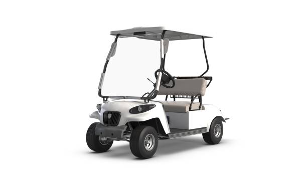istock 3D render of Golf cart isolated on white background 1290127791