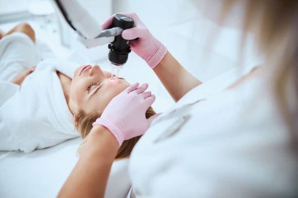 istock Spa client undergoing a facial resurfacing procedure 1290133637