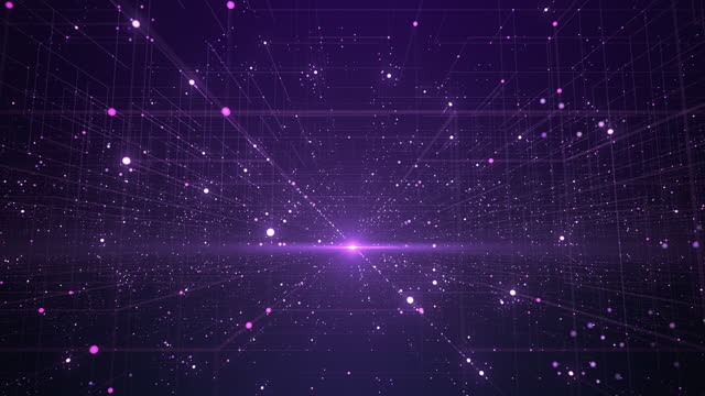 Abstract Data Grid - Loopable - Technology, Big Data, Digital Innovation - Purple