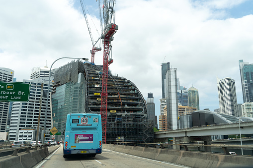 Construction site of  IMAX Cinema, Darling Harbour, Sydney, 21 November 2020
