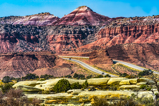 Colorful Red Canyon Castle Valley San Rafael Reef View Area Desert I-70 Highway Utah