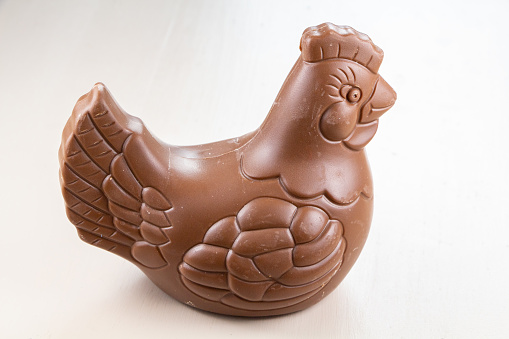 Milk chocolate in the shape of a chicken for easter