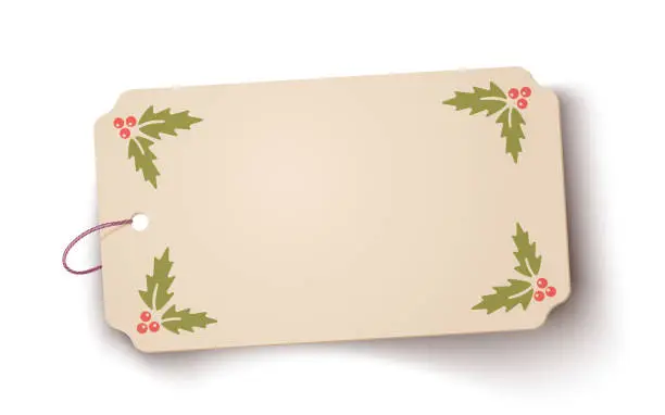 Vector illustration of Vector old paper banner with Christmas plants.
