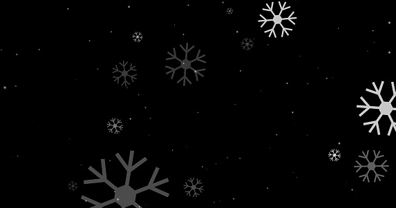 Illustration realistic natural white snowfall on isolated black background with snowflake for winter Christmas festival over