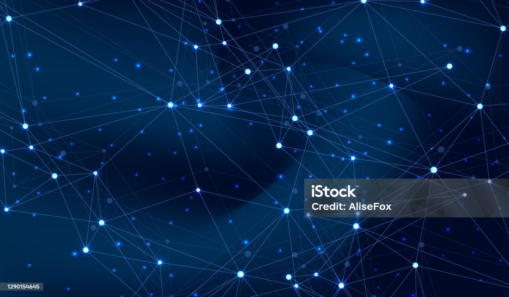 Additonal Network Types Background Image Abstract Digital Network Connection Structure On Blue Background ...