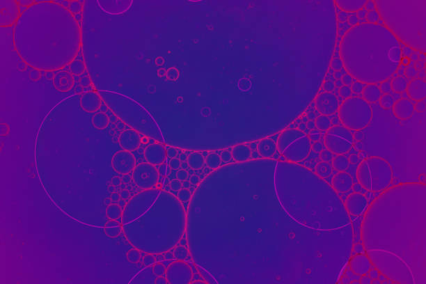 Soap bubbles and acrylic paint in oil