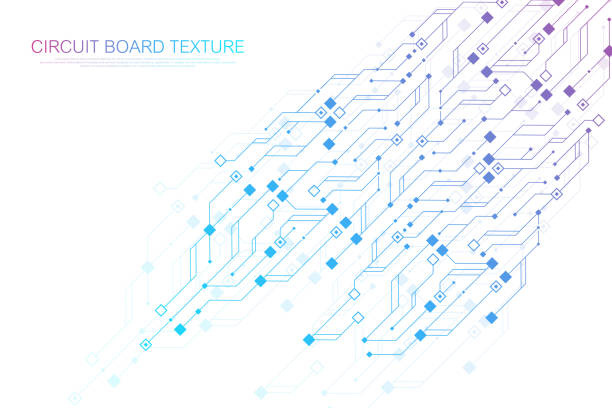 Technology abstract circuit board texture background. High-tech futuristic circuit board banner wallpaper. Digital data. Engineering electronic motherboard. Minimal array Big Data Vector illustration Technology abstract circuit board texture background. High-tech futuristic circuit board banner wallpaper. Digital data. Engineering electronic motherboard. Minimal array Big Data. Vector illustration hightech stock illustrations