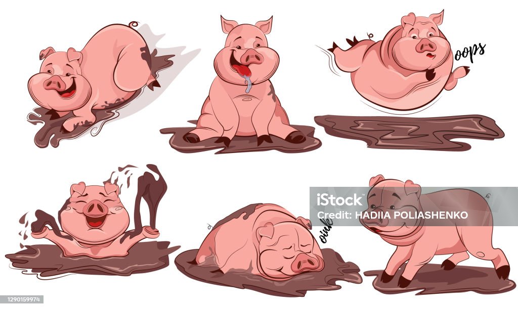 Ilustración de Conjunto De Lindo Cerdo De Dibujos Animados Personajes De Cerdos Posando En Diferentes Situaciones Establecidas Conjunto De Acción De Dibujos Animados De Cerdo En Diferentes Situaciones Correr Jugar En El Ilustración de Conjunto De Lindo Cerdo De Dibujos Animados Personajes De Cerdos Posando En Diferentes Situaciones Establecidas Conjunto De Acción De Dibujos Animados De Cerdo En Diferentes Situaciones Correr Jugar En El