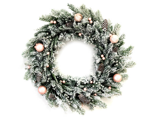 istock Christmas wreath isolated on a white background 1290167788