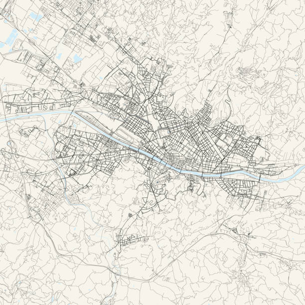 wenecja, włochy vector mapa - ponte vecchio stock illustrations