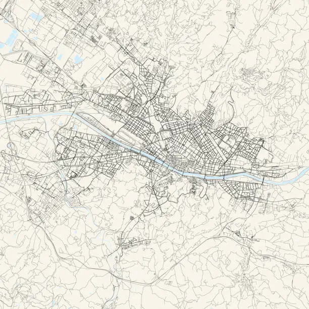 Vector illustration of Florence, Italy Vector Map