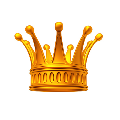 Golden crown isolated on white background