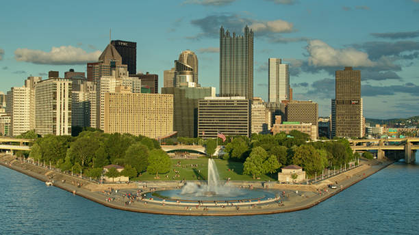 istock Point State Park and Downtown Pittsburgh at Sunset - Drone View 1290171809