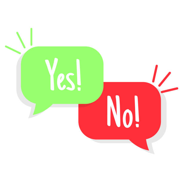 istock Vector of abstract simple speech bubble with yes and no . Colourful bessage bubbles with words Yes and No 1290175600