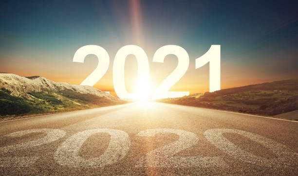 istock Happy New Year Background. Road to 2021. 1290177374