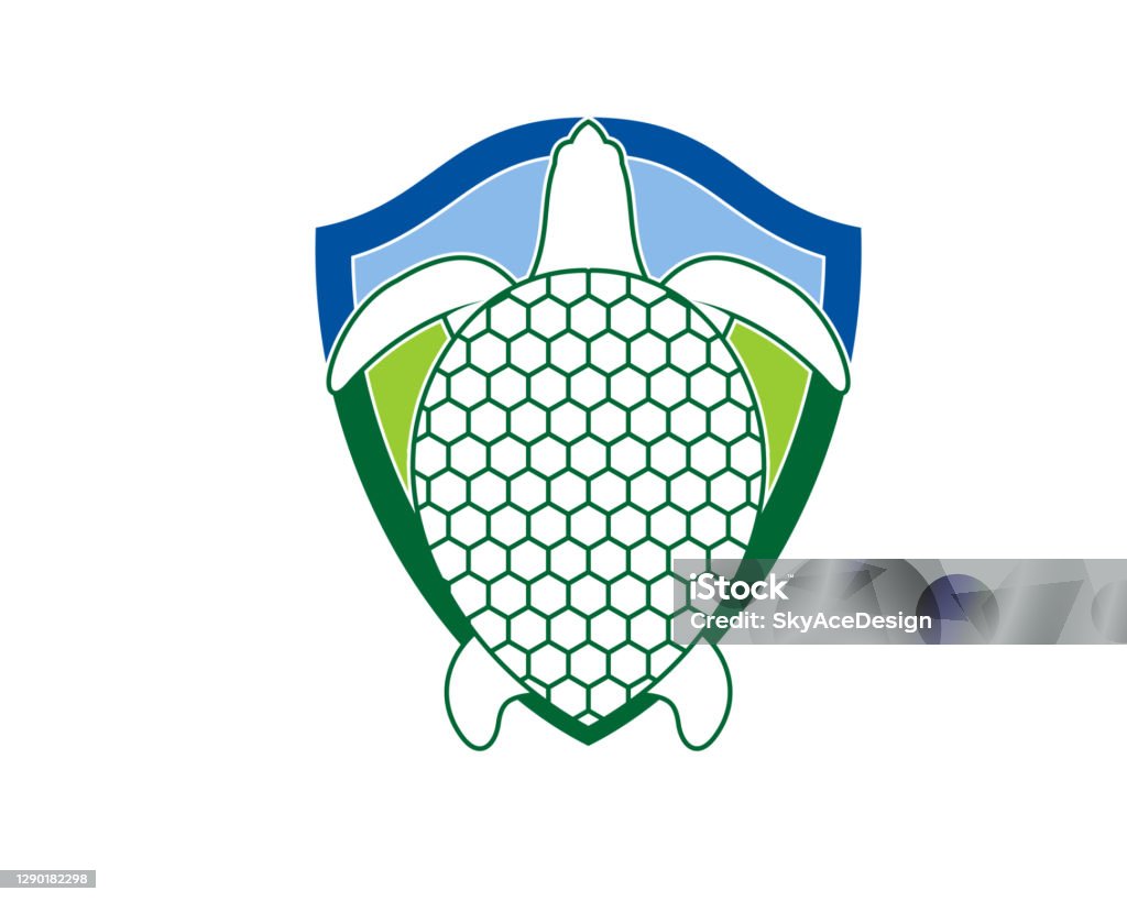 Turtle Shell Shield Designs Turtle Inside The Shield Protection Logo Stock Illustration - Download ...