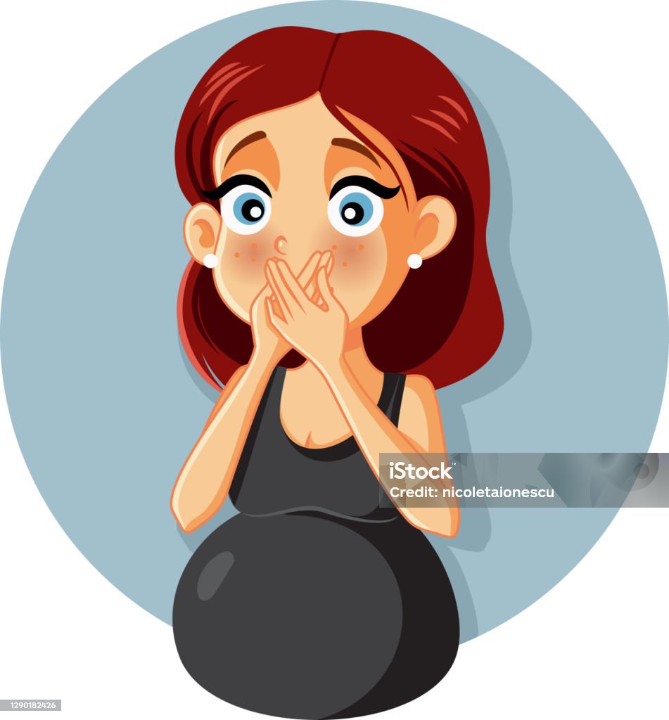 Người Phụ Nữ Mang Thai Cảm Thấy Ốm Yếu Và Buồn Nôn Hình minh họa ...