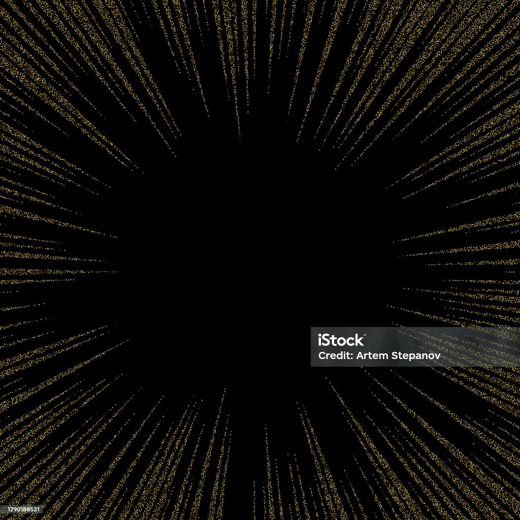 Fast Gold Line Golden Speed Line Fast Motion On Black Background Stock Illustration ...