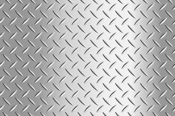 metalowy wzór podłogi bez szwu. stalowa płyta diamentowa - metal texture stock illustrations
