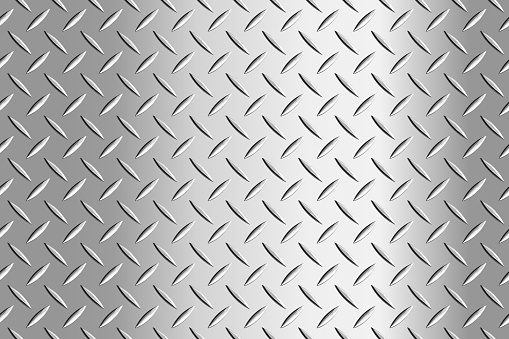 Metal flooring seamless pattern. Steel diamond plate, industry iron floor texture background. Rough stainless walkway, grid floor vector illustration