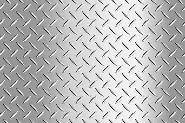 Vector illustration of Metal flooring seamless pattern. Steel diamond plate