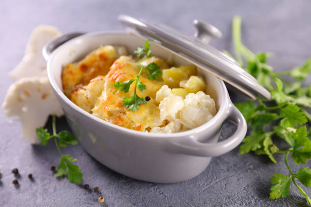 istock baked cauliflower with cream and cheese 1290189689