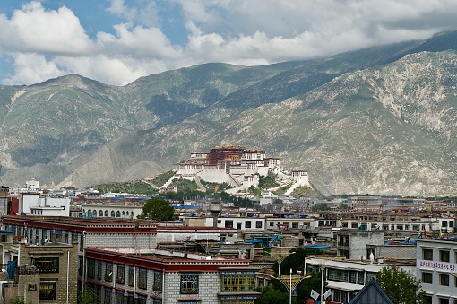 View of Potala Palace towering over Lhasa City