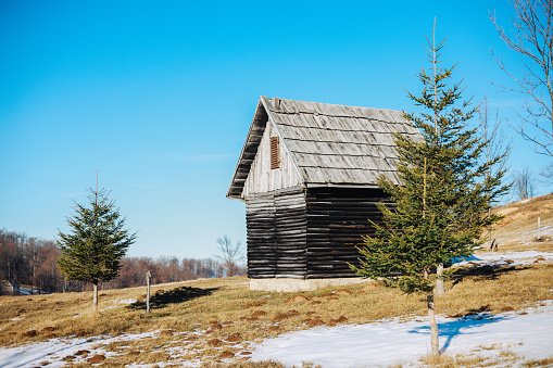 Wooden weekend house far in the countryside, great for city breaks and nature getaways.