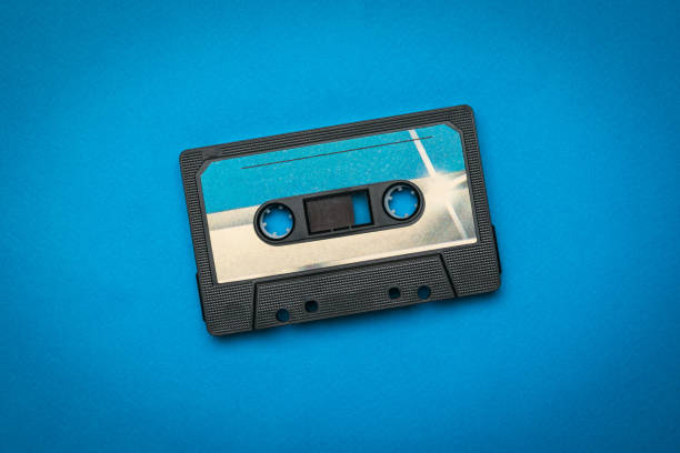 istock Blue and white blue tape on a blue background. 1290192114