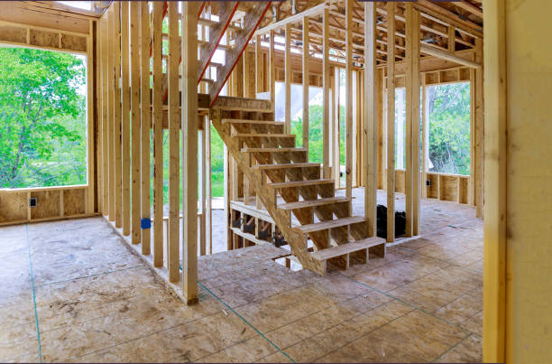 istock New construction of beam construction house framed the ground up 1290197416