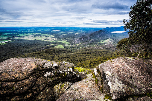 Drone's view of the Grampian Mountains National Park in Victoria's west.
