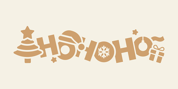 Cartoon Christmas lettering. Ho ho ho!
Vector illustration, EPS 10.
