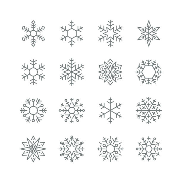 Snowflake Icons Snowflake Icons, vector illustration.
EPS 10. white background sign snow winter stock illustrations