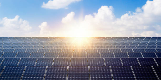 istock Solar panel produces green, environmentally friendly energy from the sun. 3d illustration 1290204347