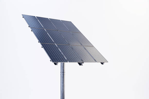 Solar panel isolated against a white background. High detailed and studio HDRI lighting.