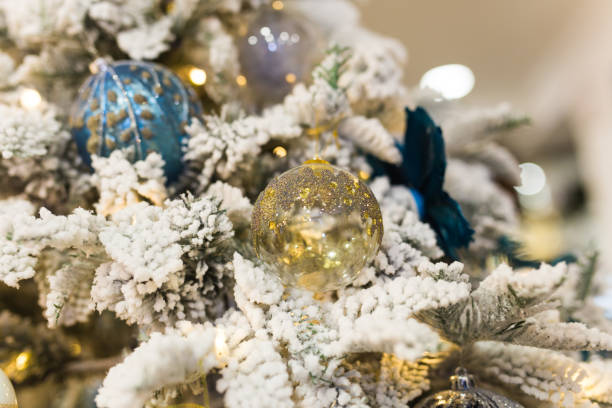 istock Christmas tree with colorful baubles. Holidays and decor concept. 1290206021